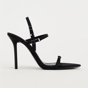 Zara black satin strappy heels sz 9